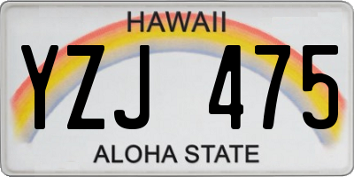 HI license plate YZJ475