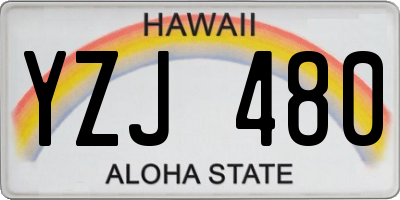 HI license plate YZJ480