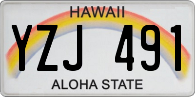 HI license plate YZJ491