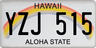 HI license plate YZJ515