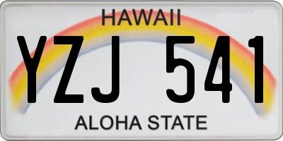 HI license plate YZJ541