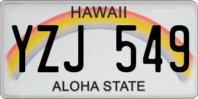 HI license plate YZJ549