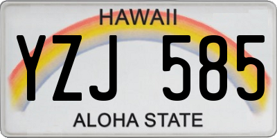 HI license plate YZJ585