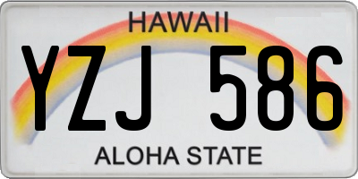 HI license plate YZJ586