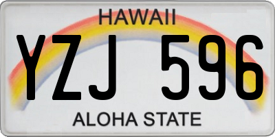 HI license plate YZJ596
