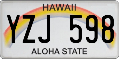 HI license plate YZJ598