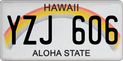 HI license plate YZJ606