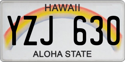 HI license plate YZJ630