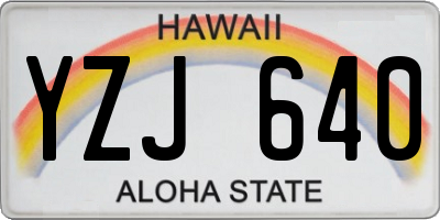 HI license plate YZJ640