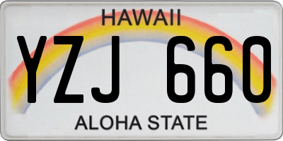 HI license plate YZJ660