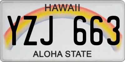 HI license plate YZJ663