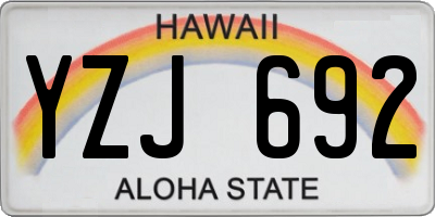 HI license plate YZJ692