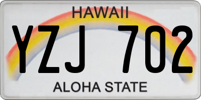 HI license plate YZJ702