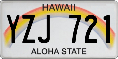 HI license plate YZJ721