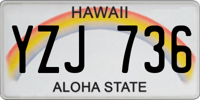 HI license plate YZJ736