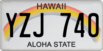 HI license plate YZJ740