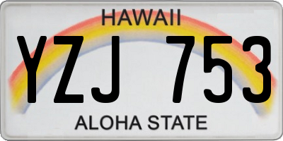 HI license plate YZJ753