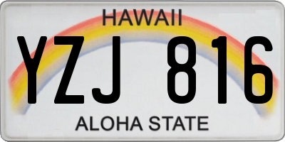 HI license plate YZJ816