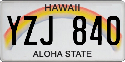 HI license plate YZJ840