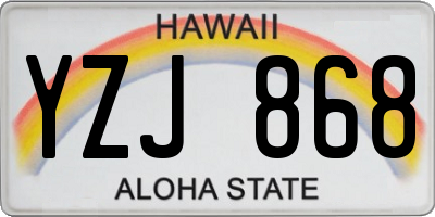 HI license plate YZJ868