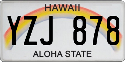 HI license plate YZJ878
