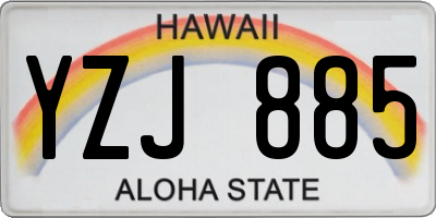 HI license plate YZJ885
