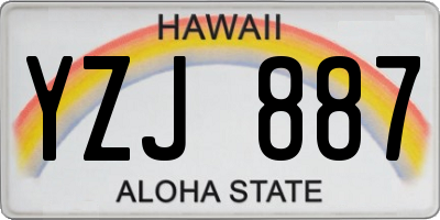 HI license plate YZJ887