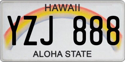 HI license plate YZJ888