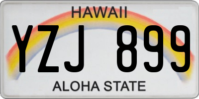 HI license plate YZJ899