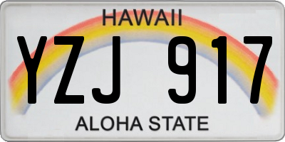 HI license plate YZJ917