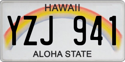 HI license plate YZJ941