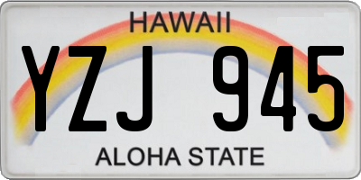 HI license plate YZJ945
