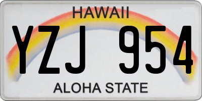 HI license plate YZJ954