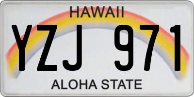 HI license plate YZJ971