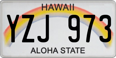 HI license plate YZJ973