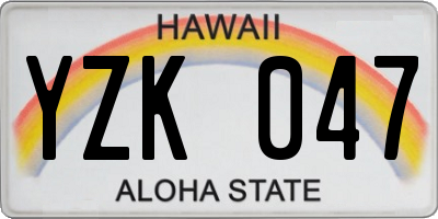 HI license plate YZK047