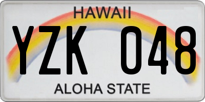 HI license plate YZK048