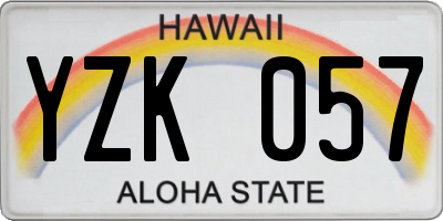 HI license plate YZK057