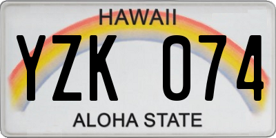 HI license plate YZK074