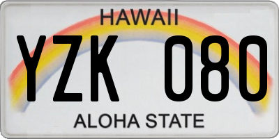 HI license plate YZK080