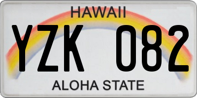 HI license plate YZK082