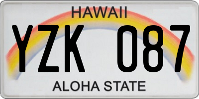 HI license plate YZK087