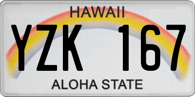 HI license plate YZK167