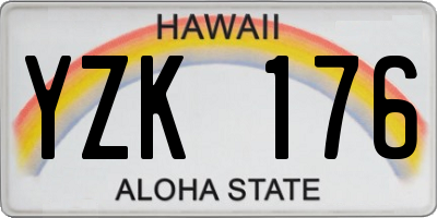 HI license plate YZK176