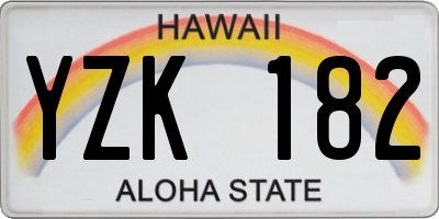 HI license plate YZK182