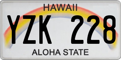 HI license plate YZK228