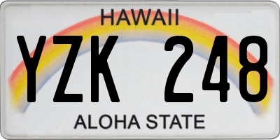 HI license plate YZK248