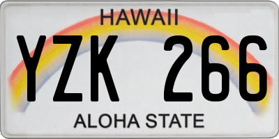 HI license plate YZK266