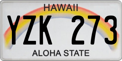 HI license plate YZK273