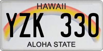 HI license plate YZK330